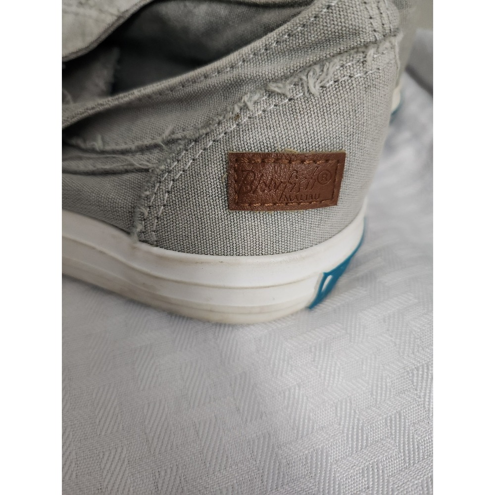 Blowfish Malibu Marley Grey Canvas Slip On Distressed Sneakers Womens 9